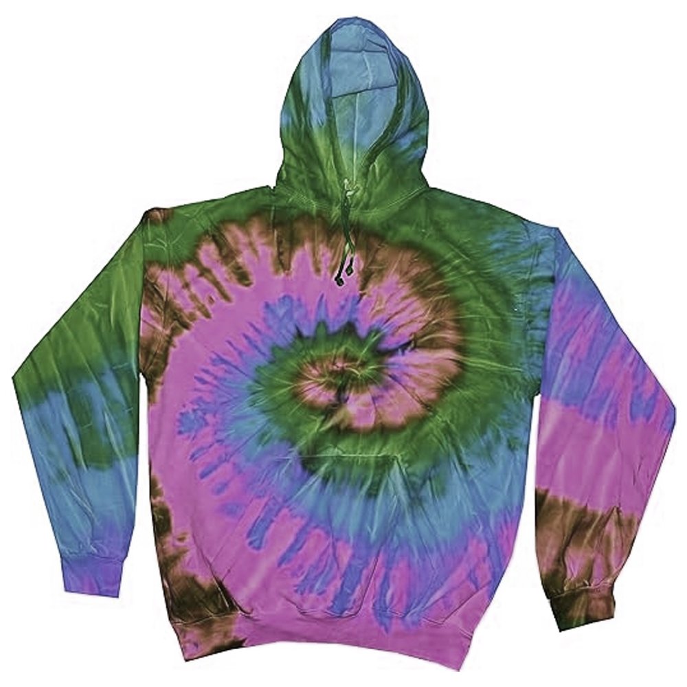 Tie Dye Hoodie Streetwear Custom Pullover Hundred Percent Cotton Multi Color Tie Dye Hoodie For Men