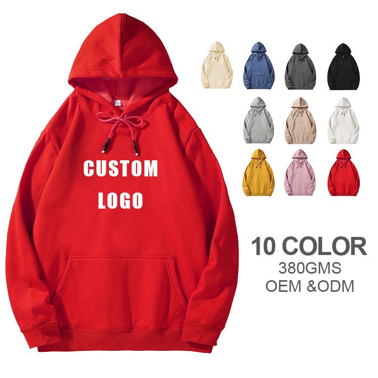 High purity cotton Anti-pilling men's pullover hoodies with fleece inner unisex thick winter hooded sweatshirts with custom logo