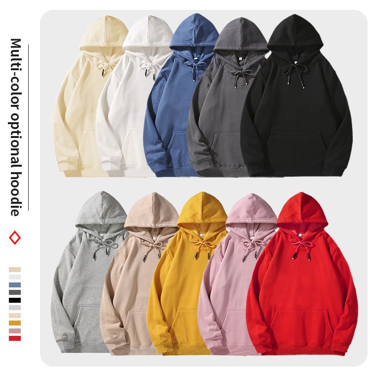 High purity cotton Anti-pilling men's pullover hoodies with fleece inner unisex thick winter hooded sweatshirts with custom logo