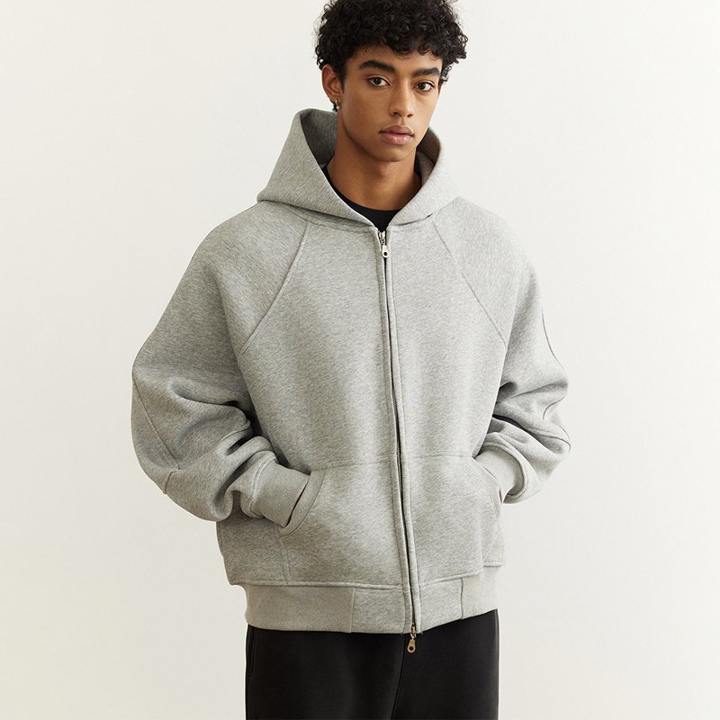 Wholesale Luxury Quality Composite Cotton Zip Up Blank Hoodies Plain Heavyweight Custom Logo Men's Hoodie