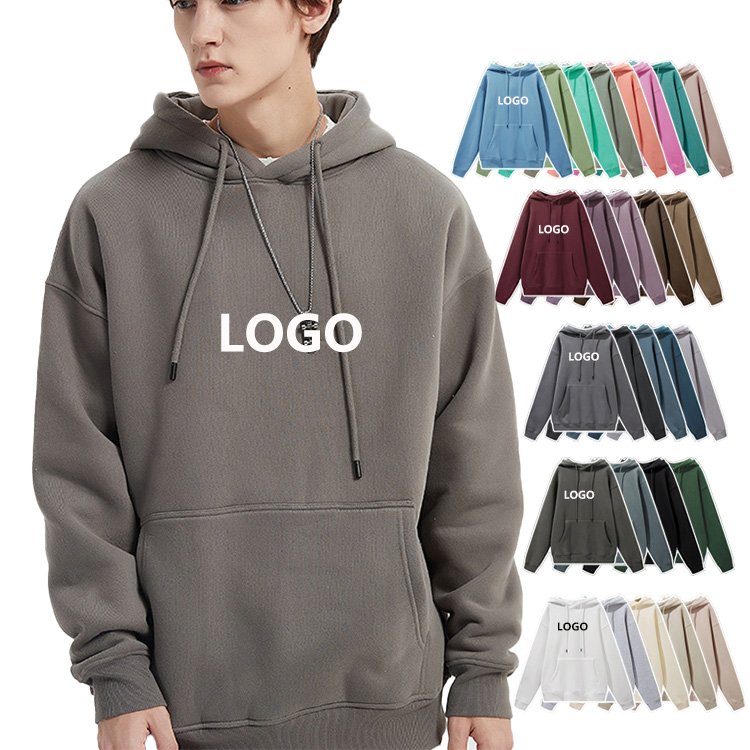 High Quality Cotton Streetwear Puff Printing Plain Rhinestone Essentials Blank Logo Oversized Unisex Custom Men'S Hoodies Hoodie