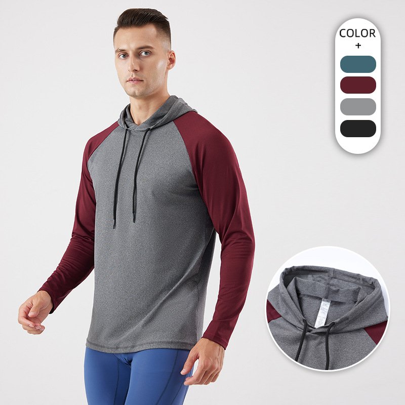Fashion Sports Fitness Long Sleeves Casual Hoodie Design Running Shirts Quick Drying Top Men's Hoodies & Sweatshirts