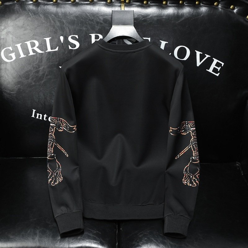Men's cotton Hoodie embroidered pullover men's long-sleeved T-shirt Men's fleece hoodie