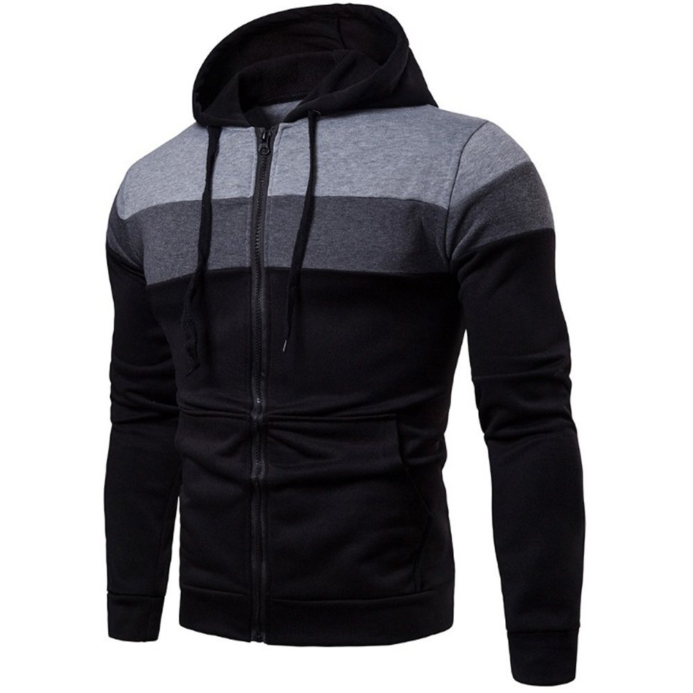 Men Zip Hoodies Solid Hooded Men's Winter Hoodies Slim Fit Outwear Bulk OEM Low Price