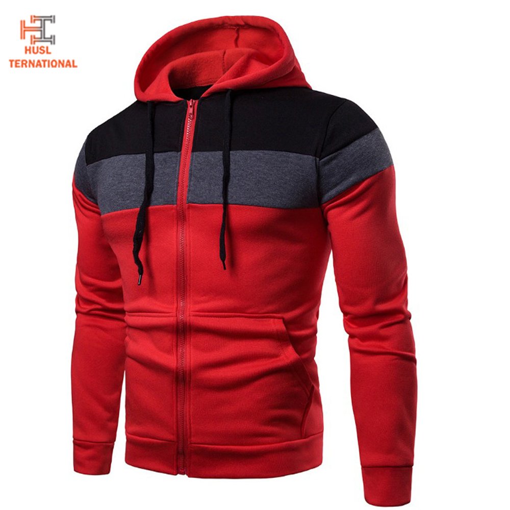 Men Zip Hoodies Solid Hooded Men's Winter Hoodies Slim Fit Outwear Bulk OEM Low Price