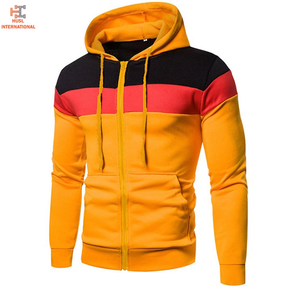 Men Zip Hoodies Solid Hooded Men's Winter Hoodies Slim Fit Outwear Bulk OEM Low Price