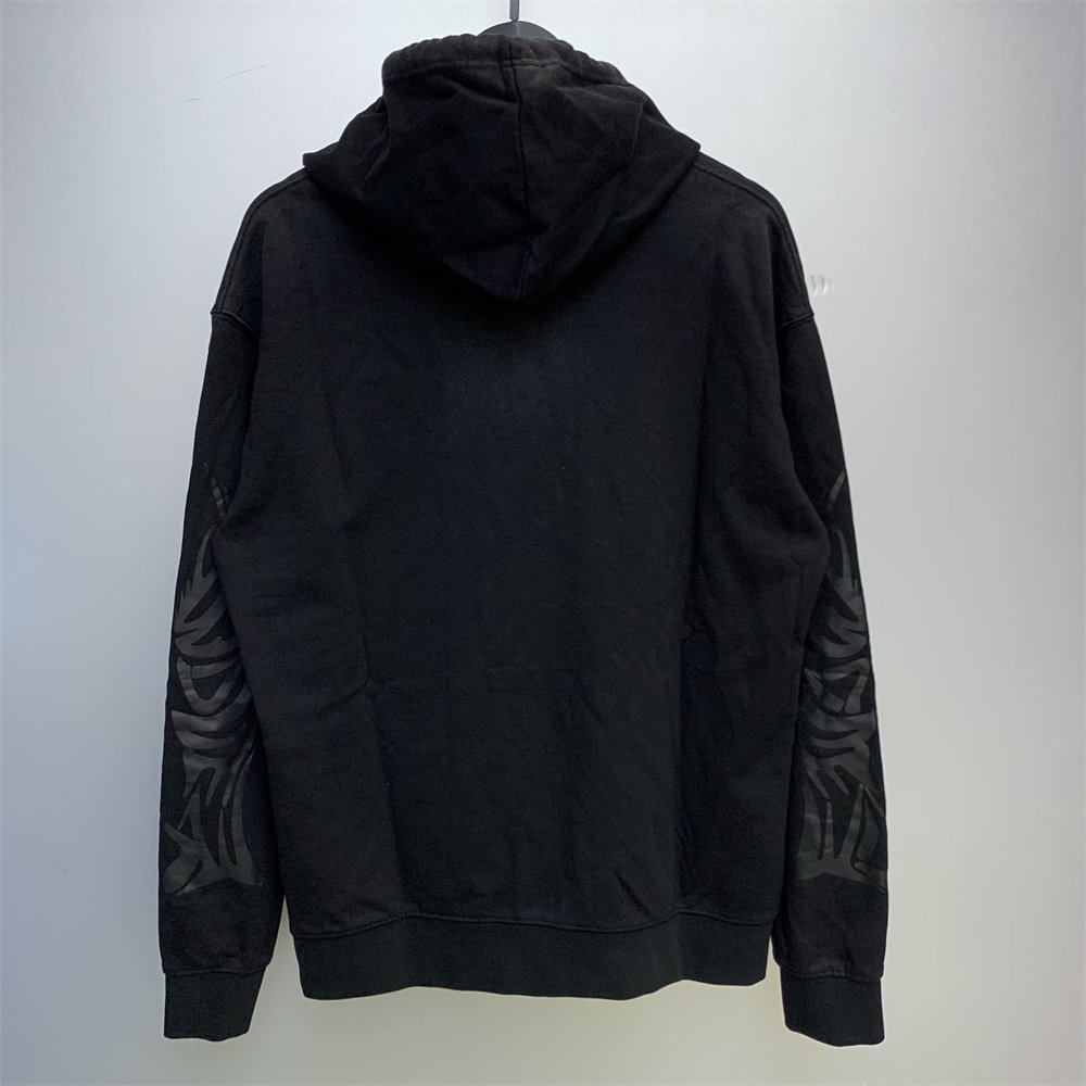WHO DECIDES Hoodie Winged Logo Hooded Sweatshirt Washed fabric high weight hoodie men's hoodies & sweatshirts