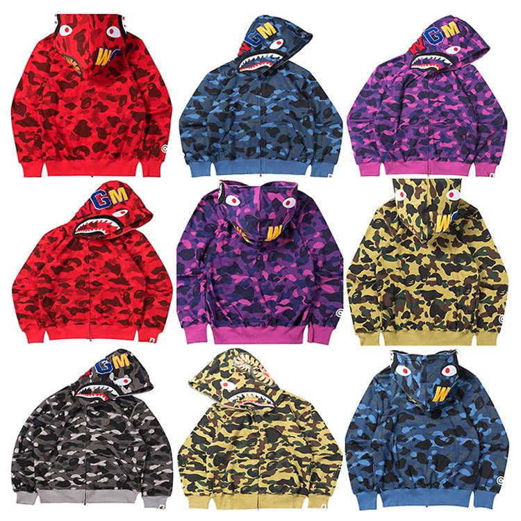 Men's bape shark hoodie fashionable Capuz 3d Print Tudung animal Sudadera oversized