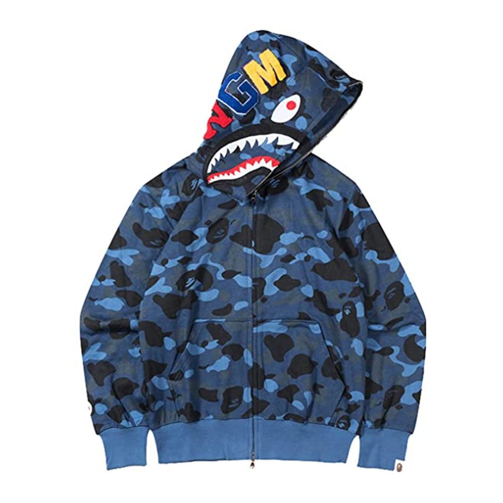 Men's bape shark hoodie fashionable Capuz 3d Print Tudung animal Sudadera oversized