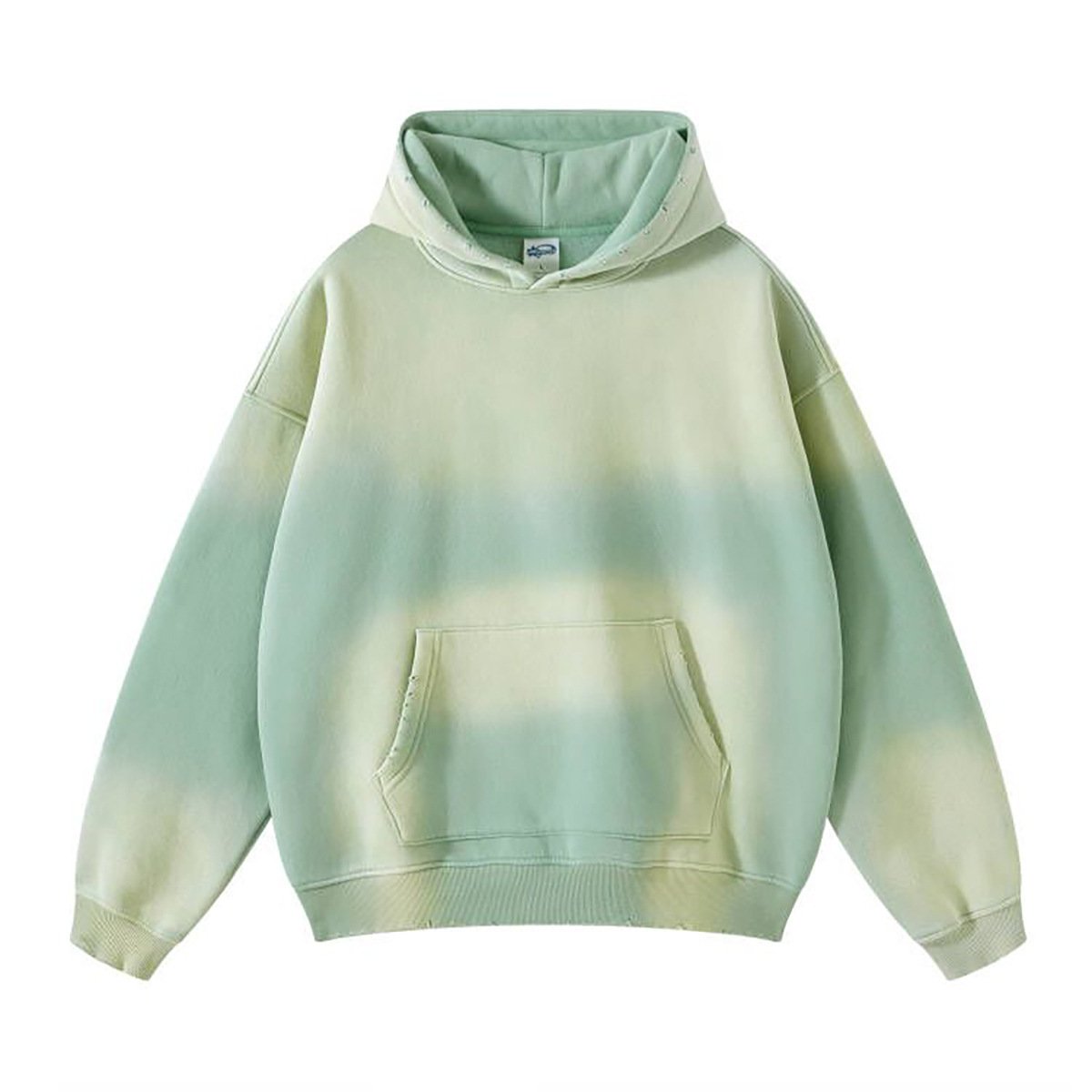 custom logo no drawstring plus size spray dyeing embroidery vintage hoodie blank acid wash hoodie set