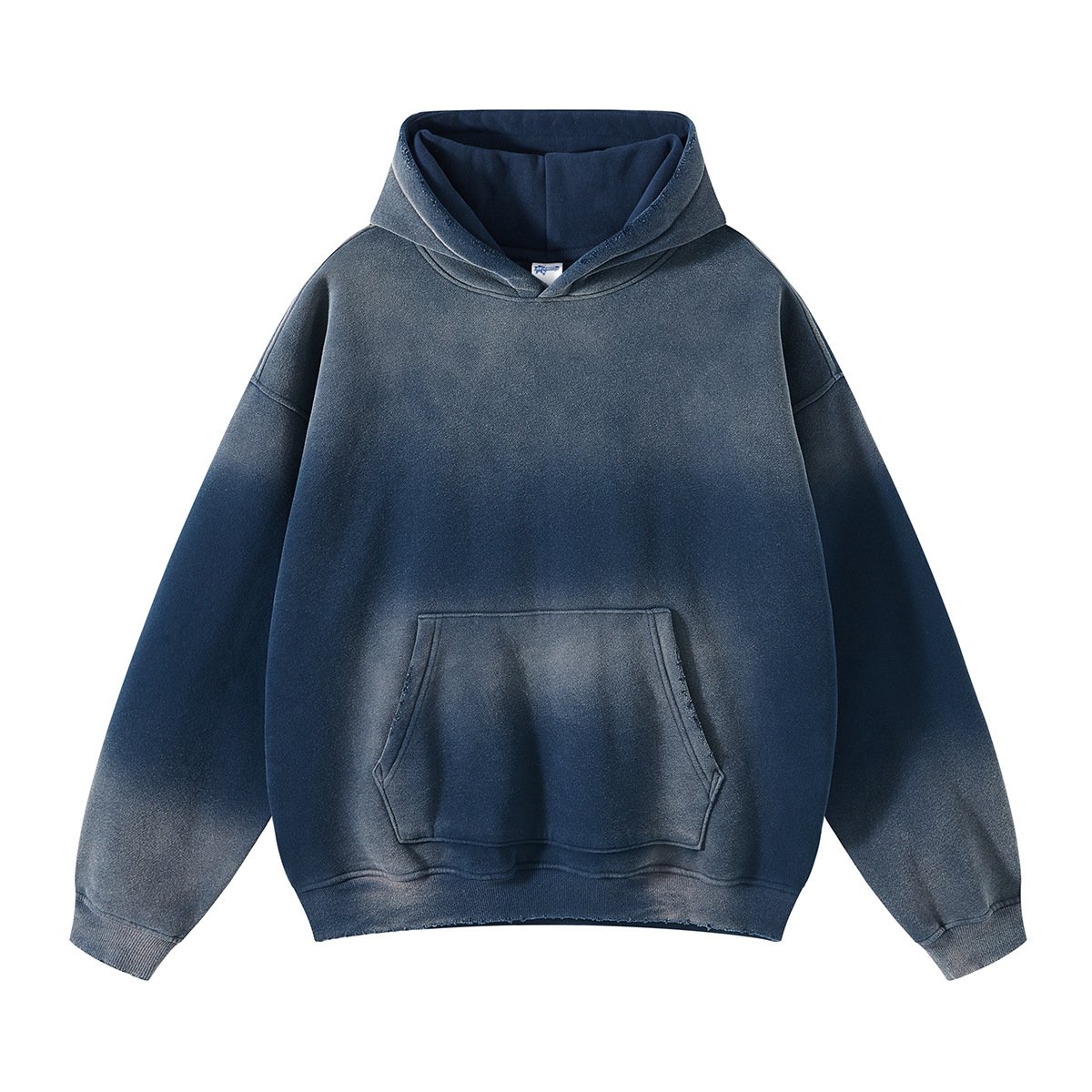 custom logo no drawstring plus size spray dyeing embroidery vintage hoodie blank acid wash hoodie set