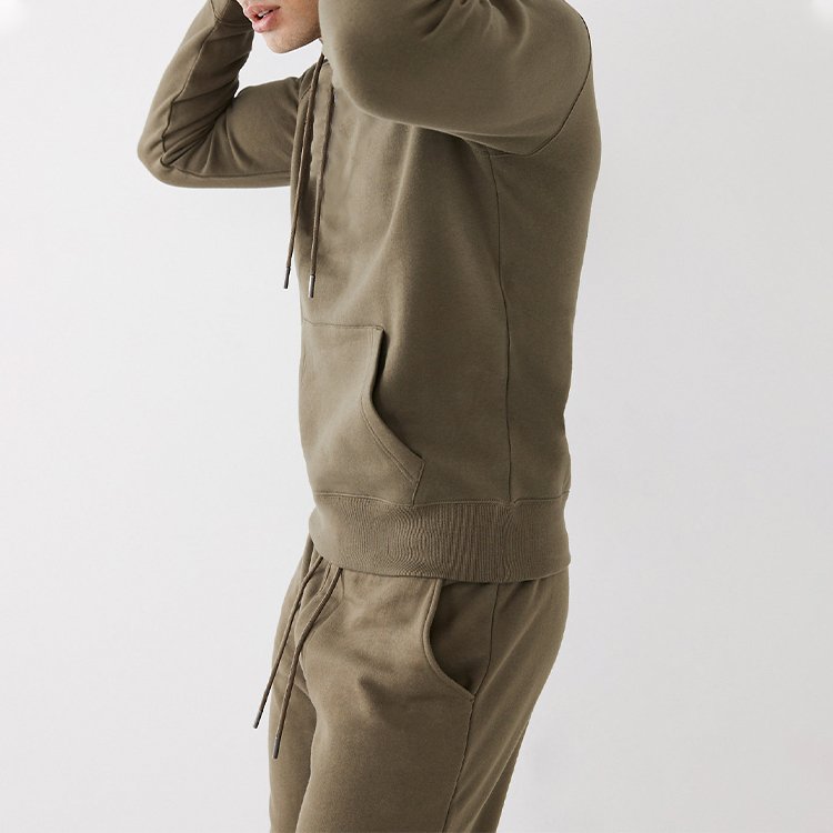 2023 Cheap Solid Basics 2 Piece Custom Logo Plus Size Men's Jogger and Unisex Hoodies and Sweat Pants Set