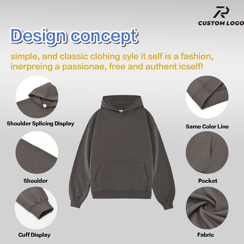 China manufacture cotton hooded pullover sweatshirt premium heavy fleece oversized custom men's hoodies