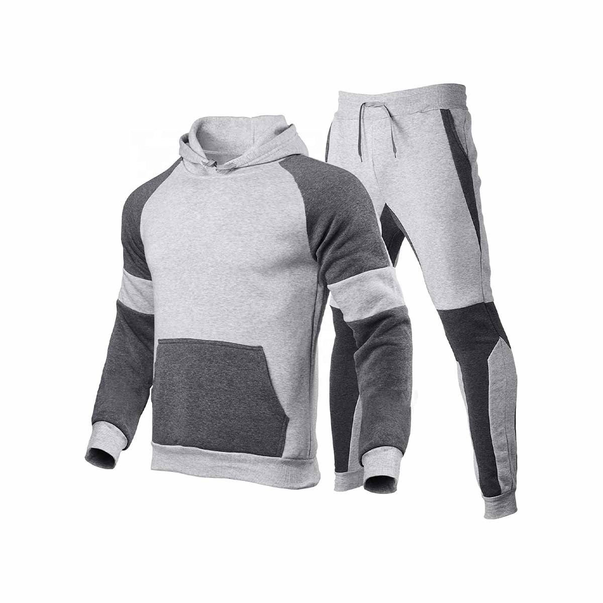 MH Men's Activewear Hooded Warm Tracksuit Sports Set Casual Sweater Tracksuit with Front Zip