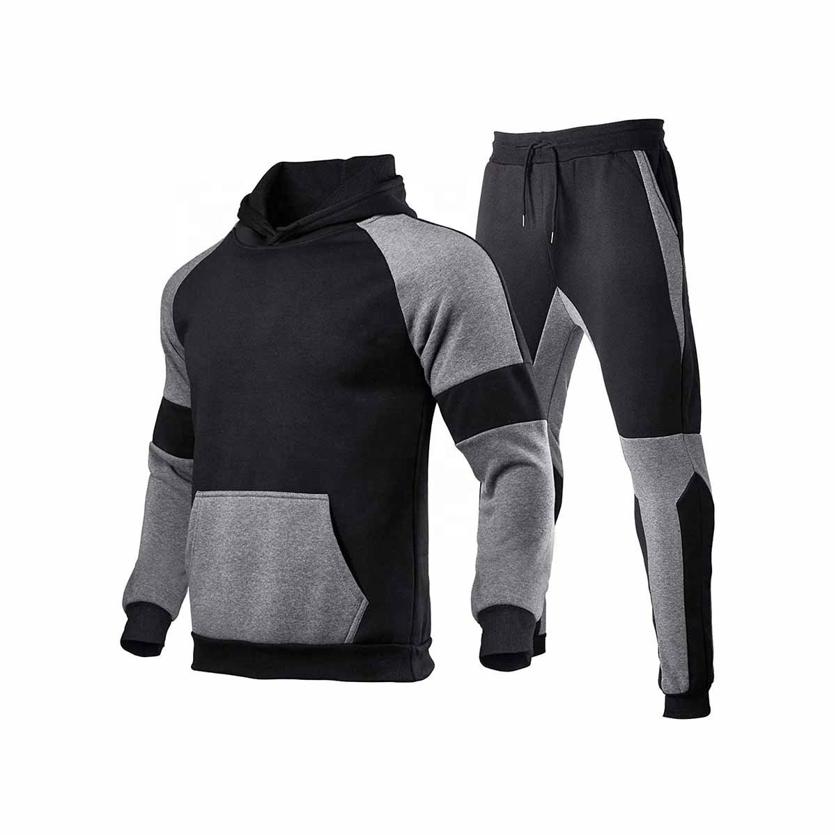 MH Men's Activewear Hooded Warm Tracksuit Sports Set Casual Sweater Tracksuit with Front Zip