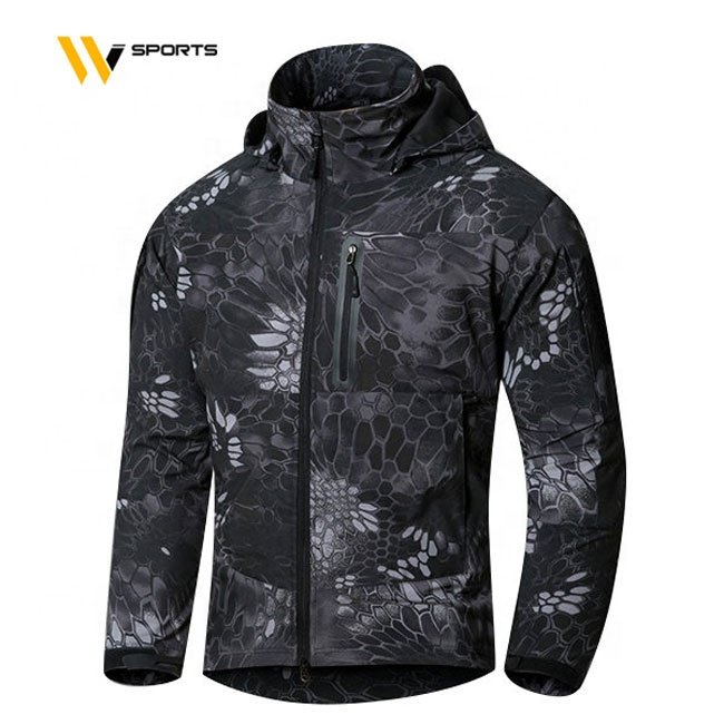 Wholesale Custom Tactical Softshell Windbreaker Jacket Waterproof Anti-Shrink Winter Lined Plus Size Polyester OEM Supply