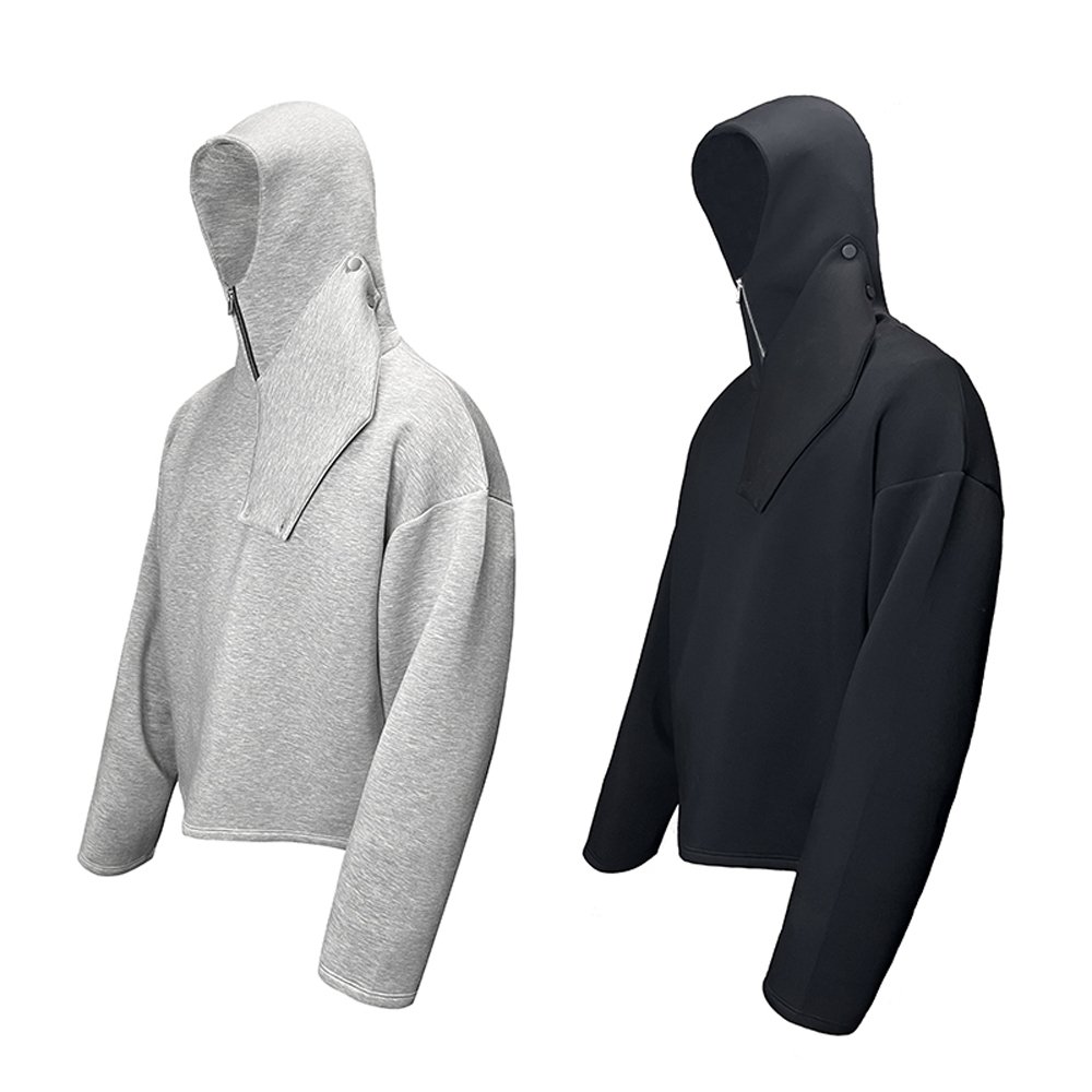 High quality custom logo Knight hoodie Loose plus removable half zipper space cotton long sleeve men's hoodie