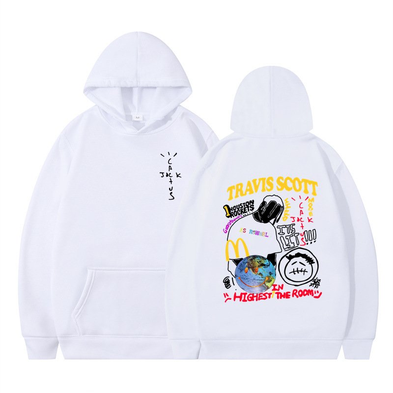 High-quality men's sweatshirt with personalised print 240g round neck pullover hip hop style 90% polyester hoodie
