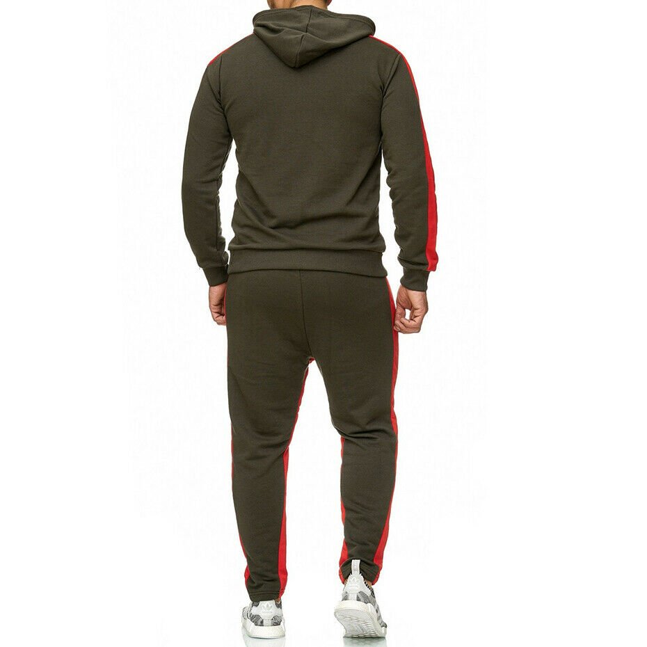 Best Quality Men`s Jogging Casual Fashion Comfy Full Zip Sweat Suit Hooded Top Pants Tracksuit For Men`s
