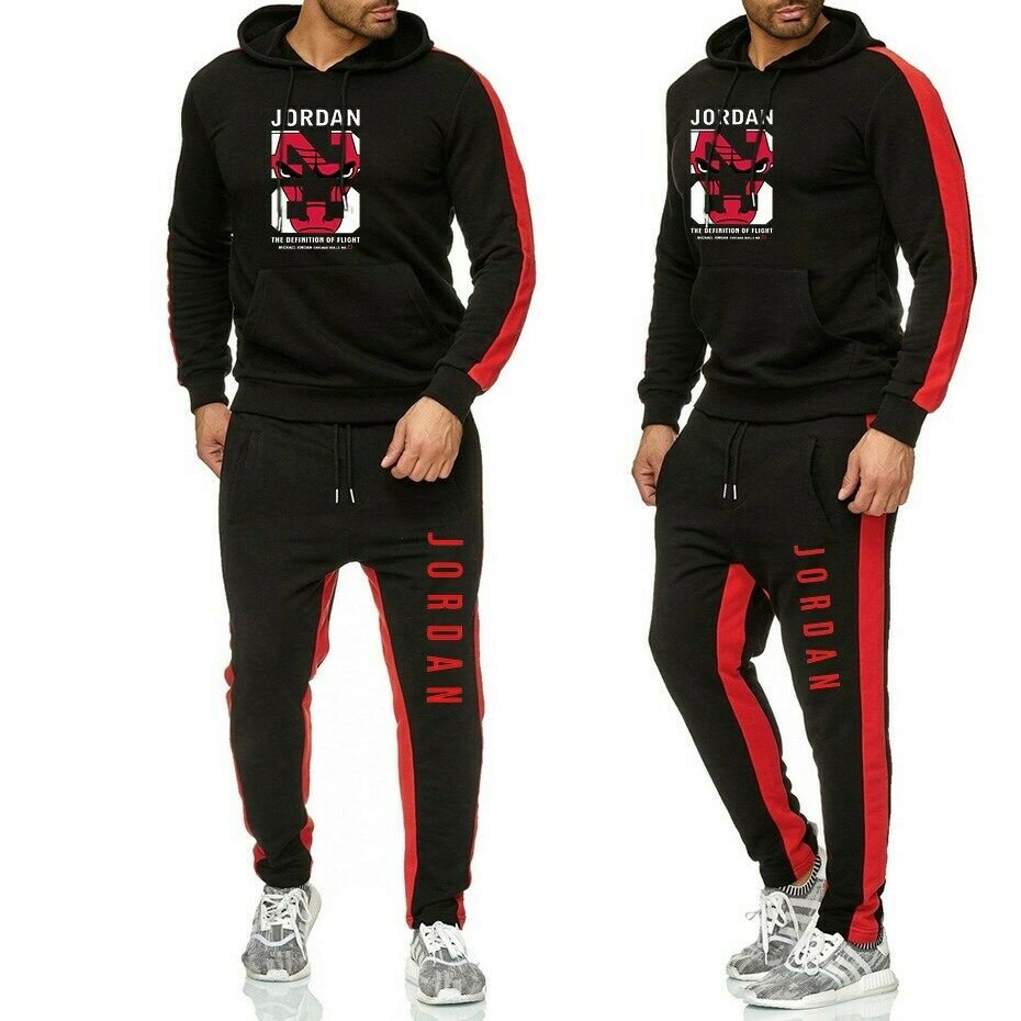 Best Quality Men`s Jogging Casual Fashion Comfy Full Zip Sweat Suit Hooded Top Pants Tracksuit For Men`s