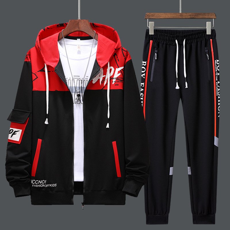 Men's Clothing 2024 Plus Size Men's Sets Casual Full Zip Up Hoodies And Sweat Pants Set Fashion High Quality Print Men's Set