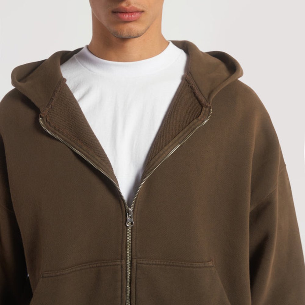 Custom Print Cotton 500 Gsm Oversized Hoodie Men's Hoodie&Sweatshirt No String Heavyweight Fleece Terry Blank Full Zip Up Hoodie