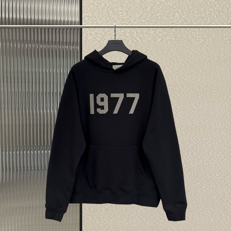 ESSENTIALS KAREEM sweater 1977 flocking American high street youth loose FOG hoodie casual plus velvet hooded sweater men
