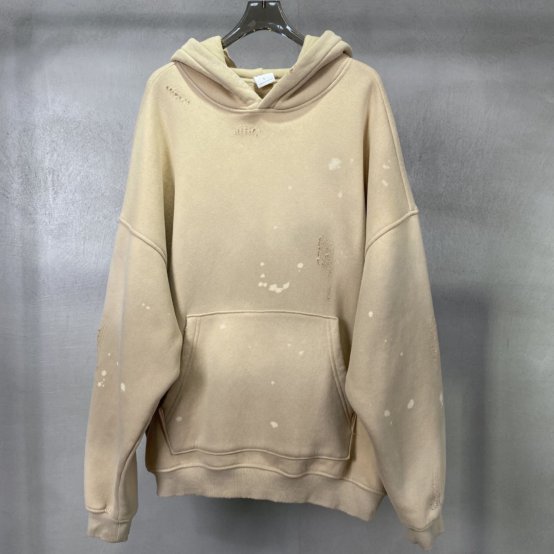 Jicai Wholesale Custom 360gsm Heavyweight Hoodie Unisex Cotton Oversized Sweatshirt Men's Hip Hop Vintage Wash Hoodie