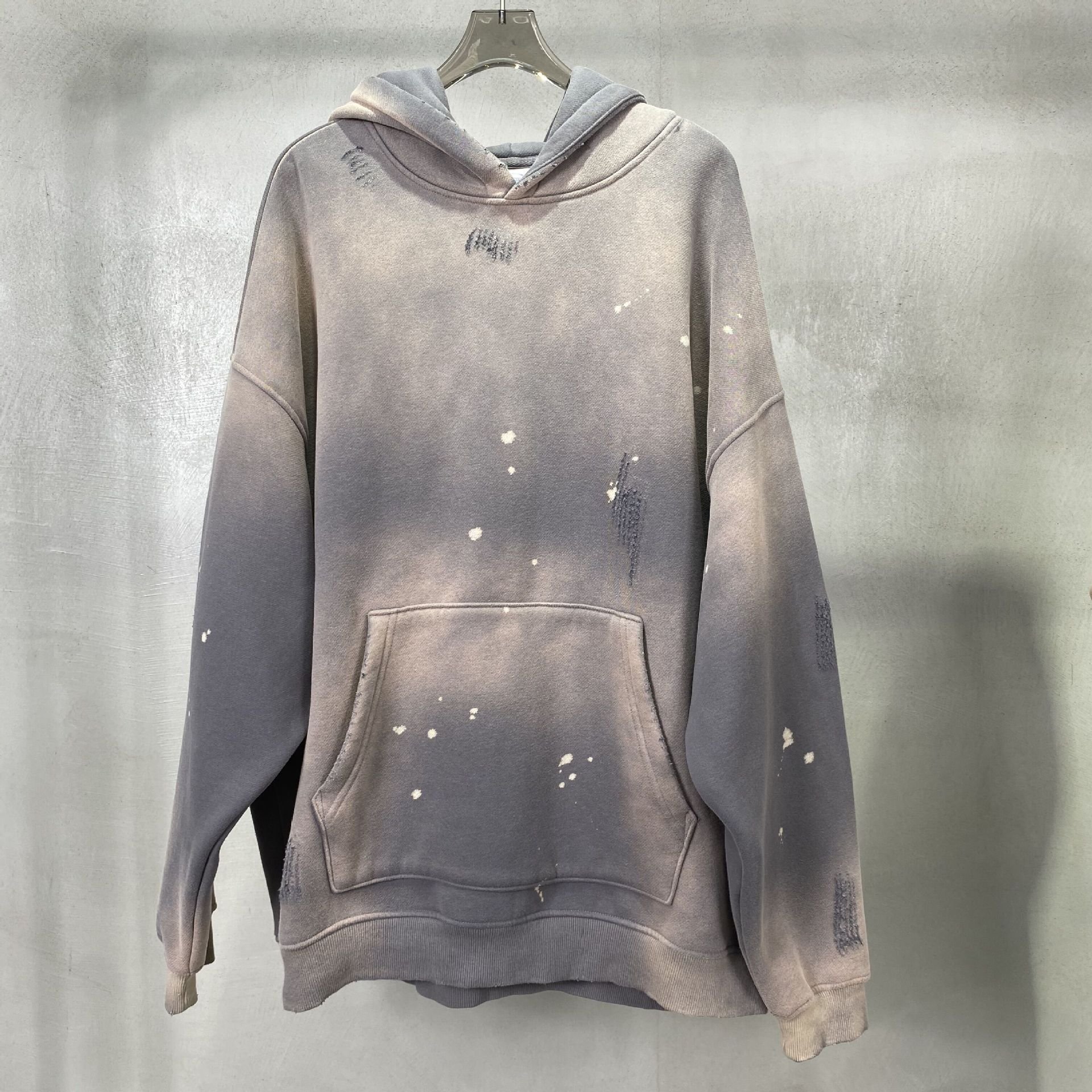 Jicai Wholesale Custom 360gsm Heavyweight Hoodie Unisex Cotton Oversized Sweatshirt Men's Hip Hop Vintage Wash Hoodie