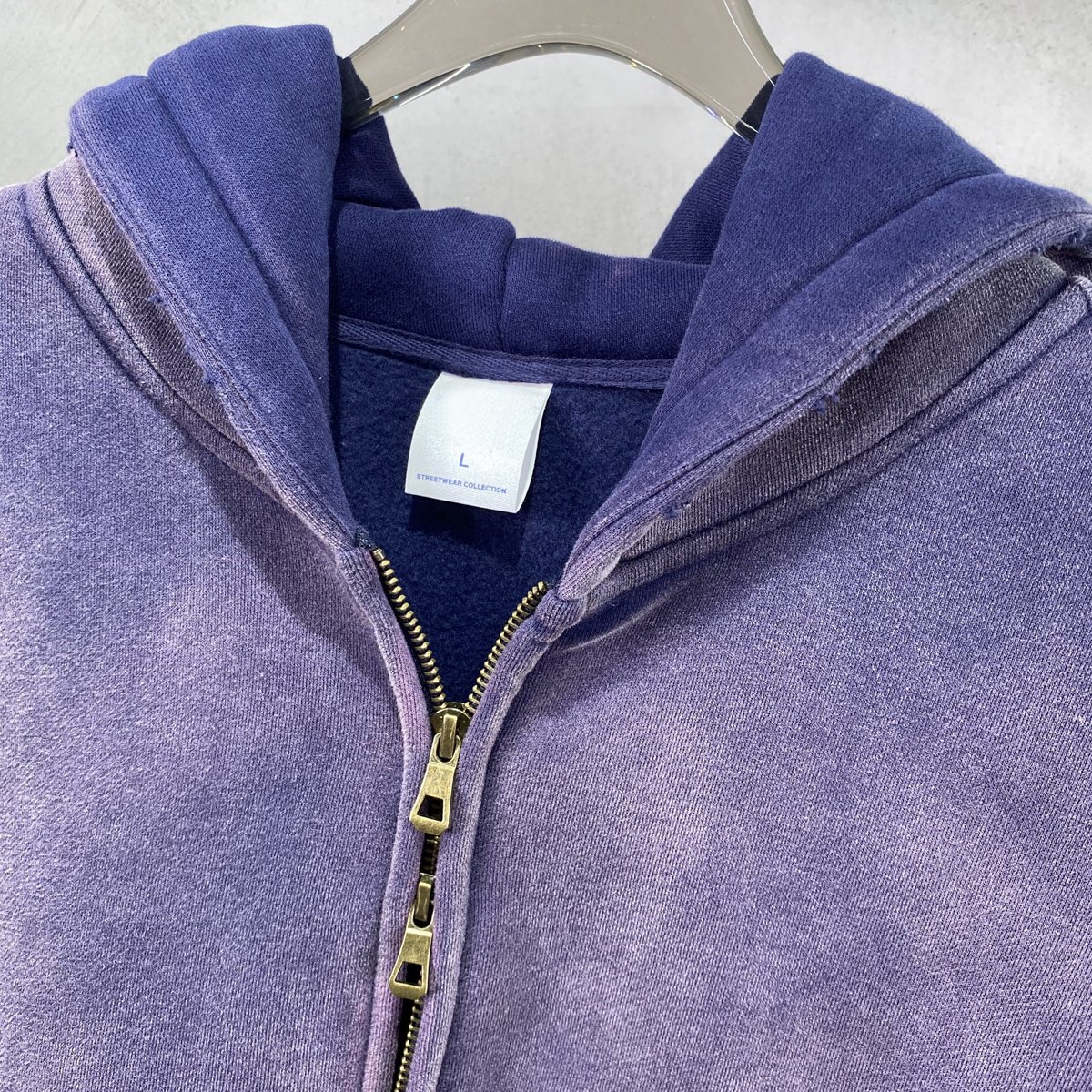 Custom 360gsm Digital Print Logo Boxy Zip Up Acid Wash Heavy Weight Fleece Spray Dye Plus Size Men's Sweatshirt Hoodies
