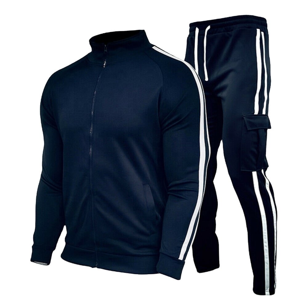 2024 New Men's Tracksuit Zipper Hoodies Plus Sweatpants Suit Autumn Winter Warm Tracksuit Sets Men's Hooded Print Tracksuits