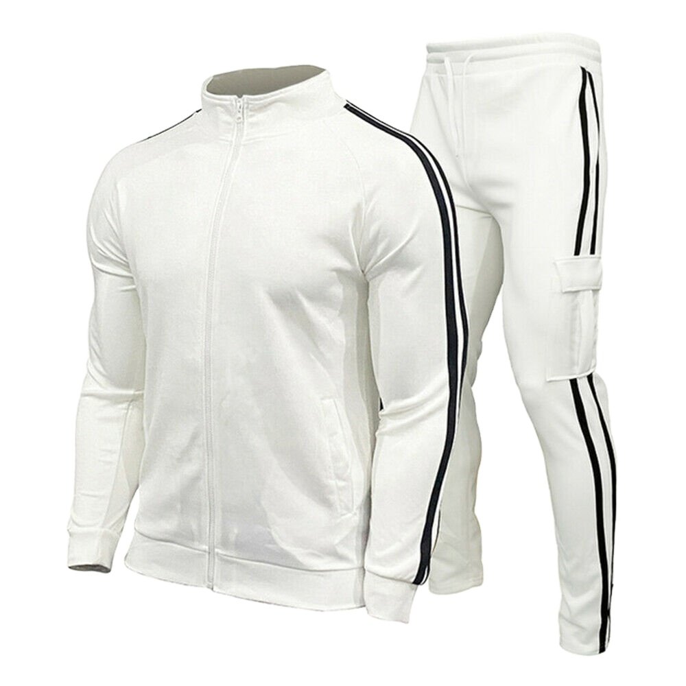 2024 New Men's Tracksuit Zipper Hoodies Plus Sweatpants Suit Autumn Winter Warm Tracksuit Sets Men's Hooded Print Tracksuits