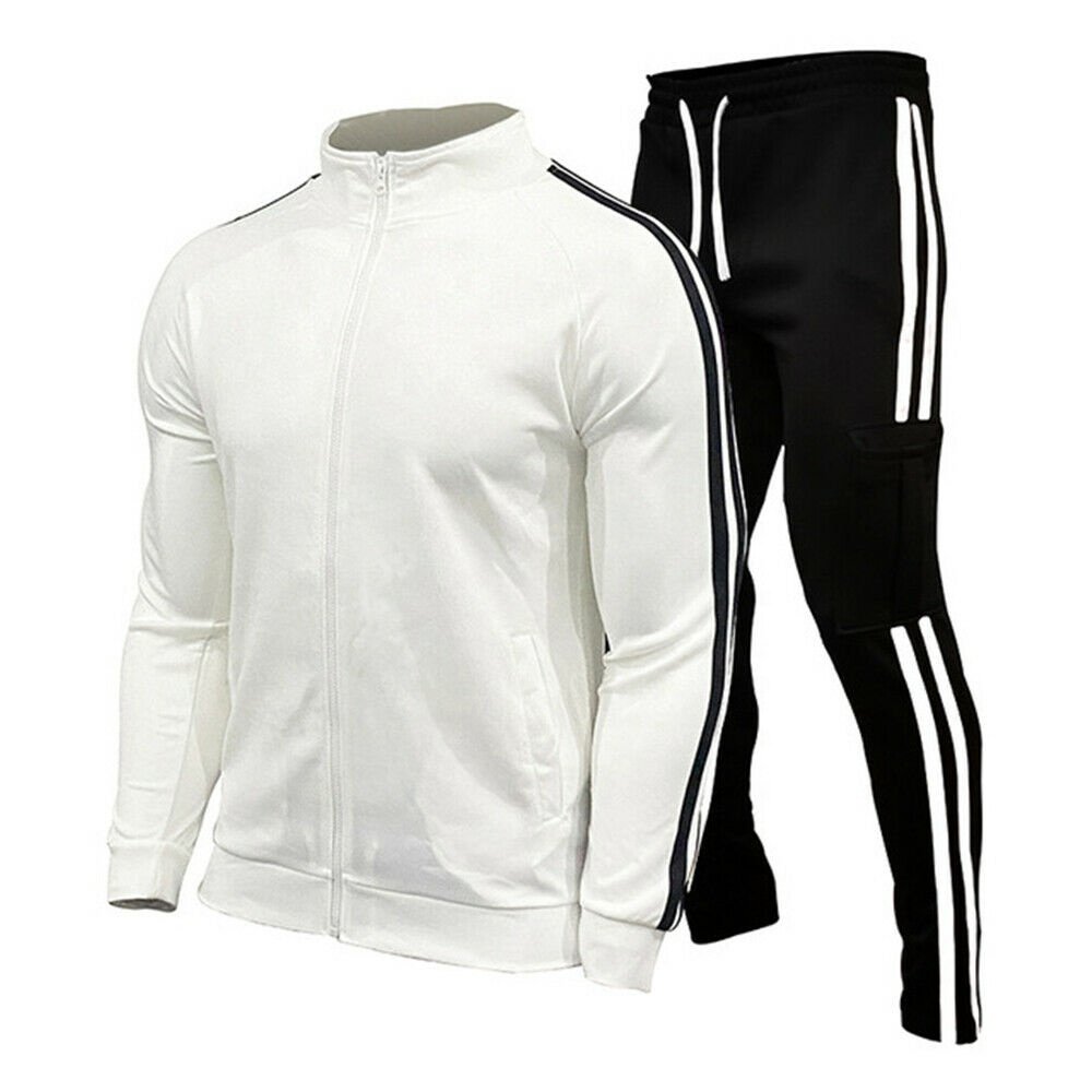 2024 New Men's Tracksuit Zipper Hoodies Plus Sweatpants Suit Autumn Winter Warm Tracksuit Sets Men's Hooded Print Tracksuits