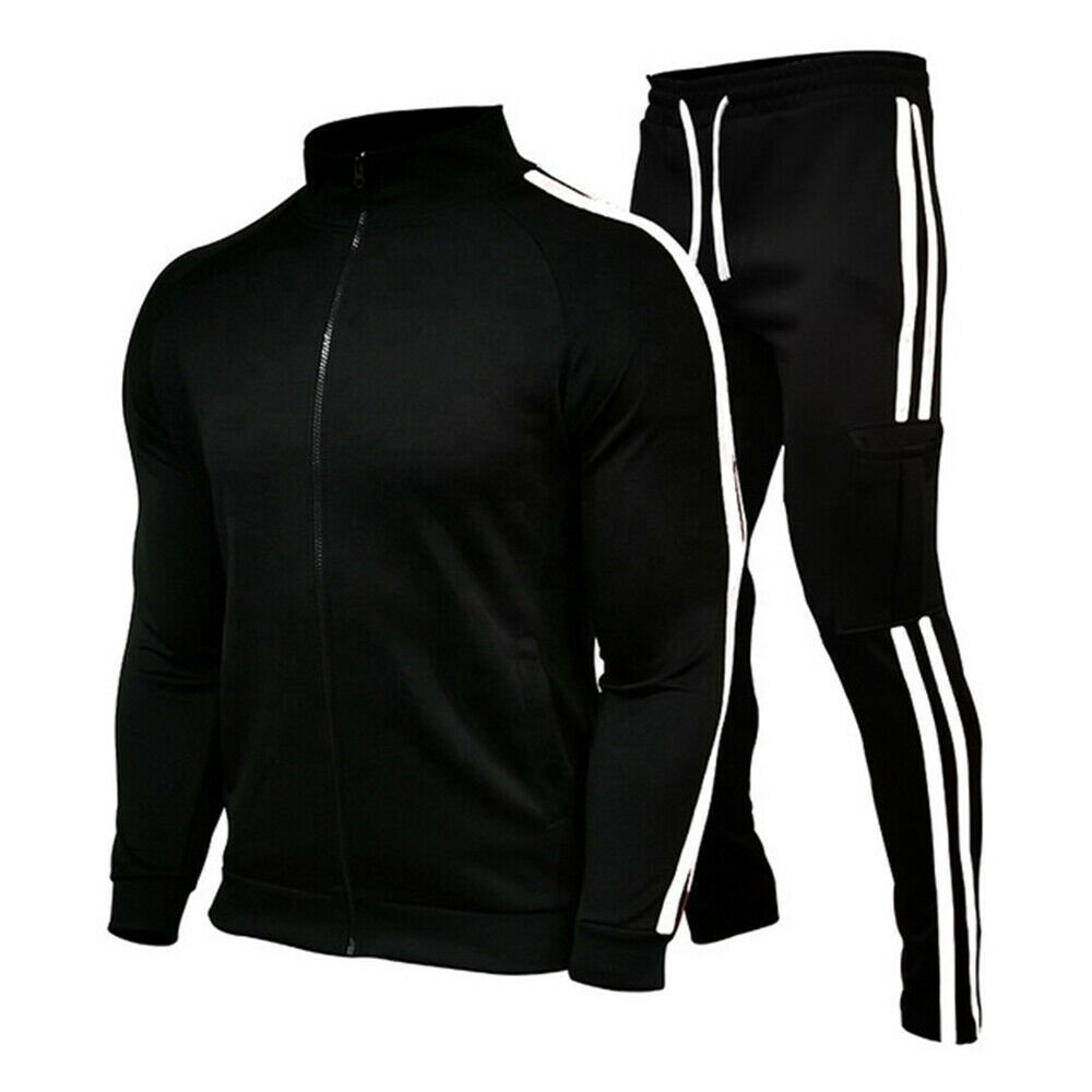 2024 New Men's Tracksuit Zipper Hoodies Plus Sweatpants Suit Autumn Winter Warm Tracksuit Sets Men's Hooded Print Tracksuits