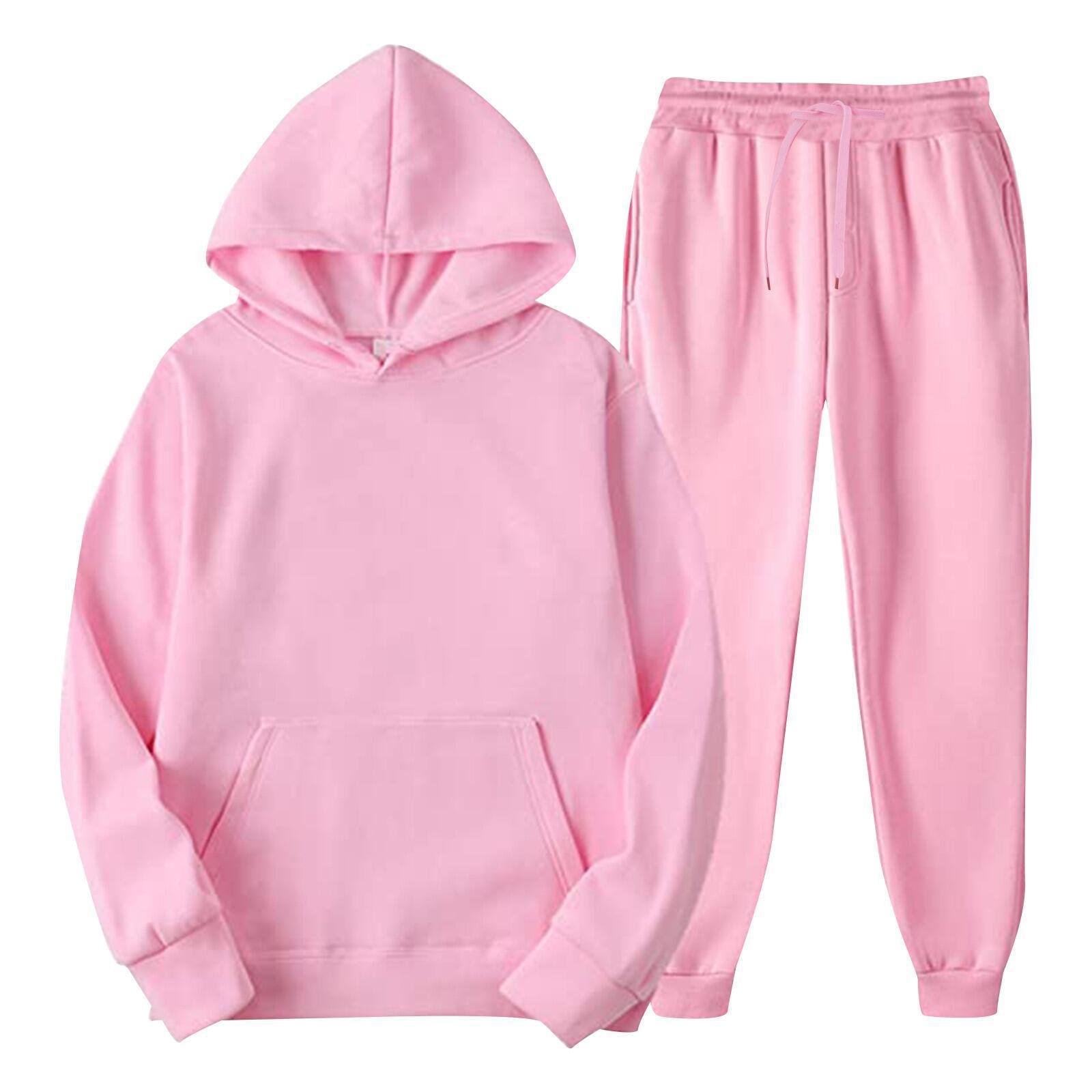 Sports and Casual Solid Coat Pants Set Men's and Women's Pullover Sweater Casual Men'S Suit