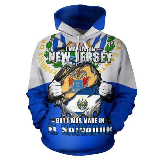 El Salvador WISCONSIN Cut and Sew Men's Hoodie Sublimation Print El Salvador Flag Logo Hoodie Autumn Long-sleeved Hoodie