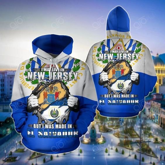 El Salvador WISCONSIN Cut and Sew Men's Hoodie Sublimation Print El Salvador Flag Logo Hoodie Autumn Long-sleeved Hoodie