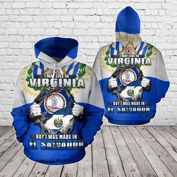 El Salvador WISCONSIN Cut and Sew Men's Hoodie Sublimation Print El Salvador Flag Logo Hoodie Autumn Long-sleeved Hoodie