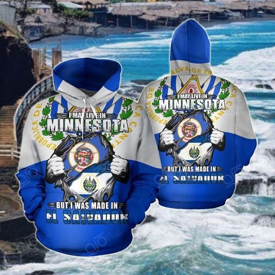 El Salvador WISCONSIN Cut and Sew Men's Hoodie Sublimation Print El Salvador Flag Logo Hoodie Autumn Long-sleeved Hoodie