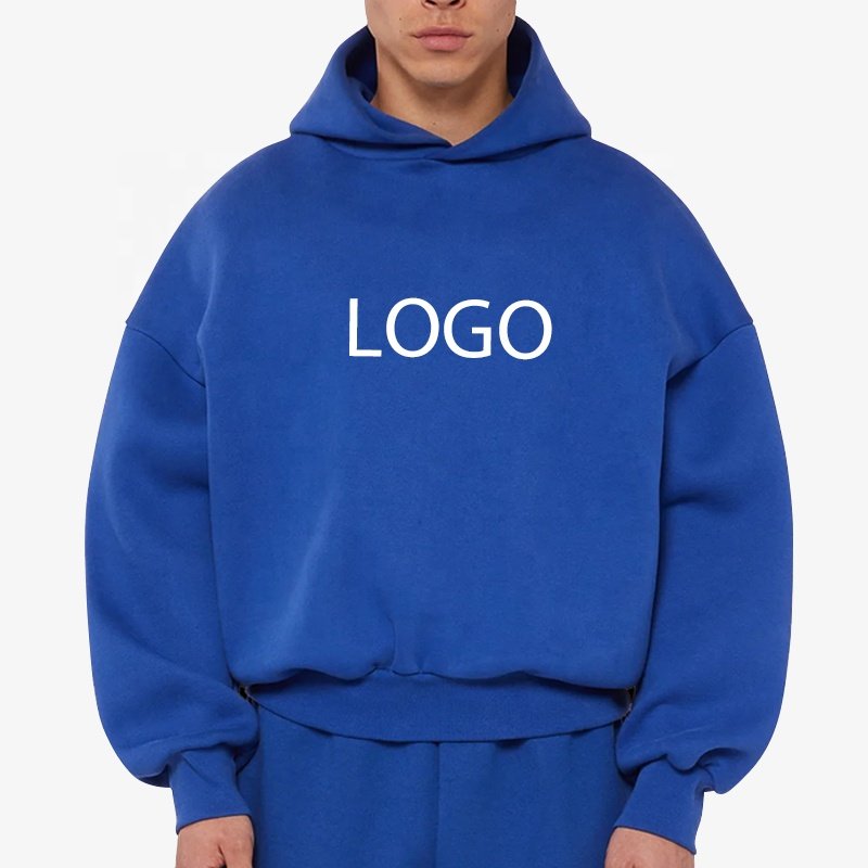 Cotton boxy Oversized Custom french terry hoodies Heavyweight 400 500Gsm Hoodie Manufacturer baggy essentials Cropped Hoodie