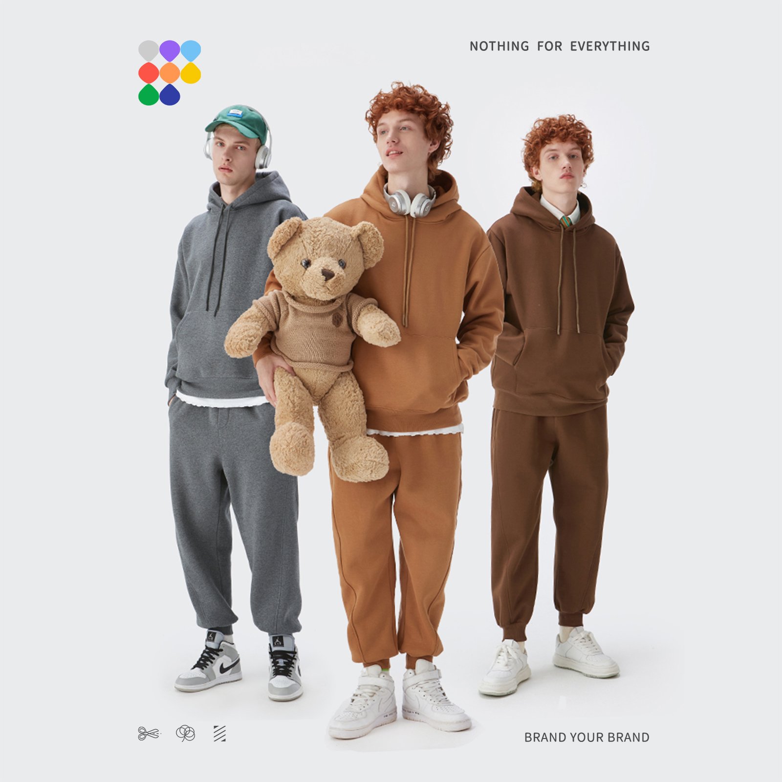 Fleece Thick Men Outfits Men Tracksuit Sweatshirts Men's Hoodies Set MOQ 1 Pieces Fall Sets Hoodie