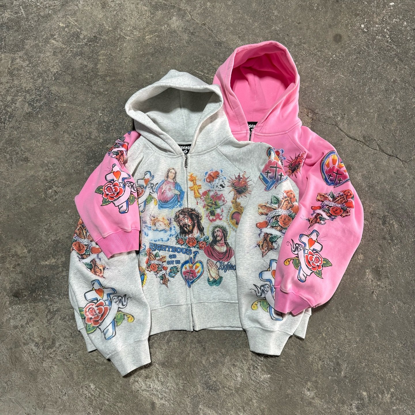Wholesale Customised Men'S Zip Up Hoodie Street Vintage Heavyweight Cotton Baggy Oversized Digital Print Zipper Hoodie
