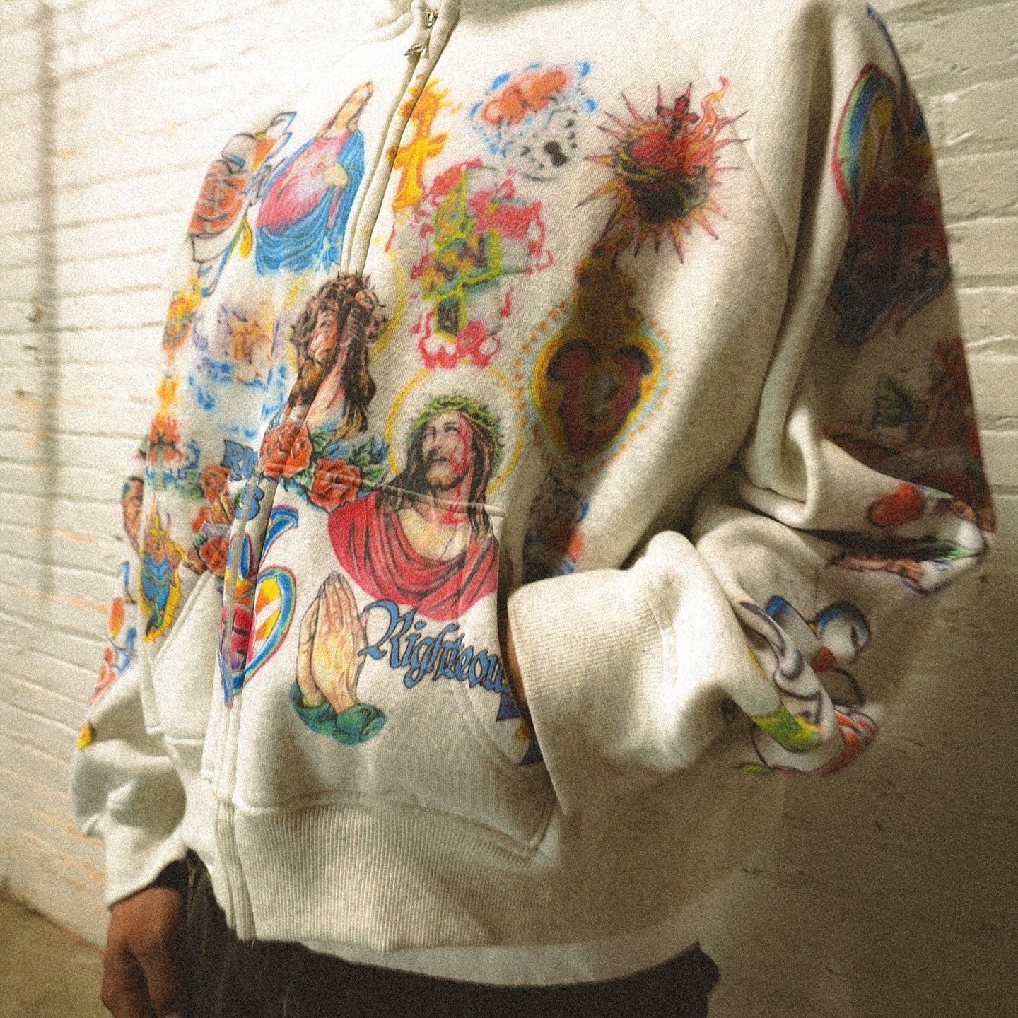 Wholesale Customised Men'S Zip Up Hoodie Street Vintage Heavyweight Cotton Baggy Oversized Digital Print Zipper Hoodie