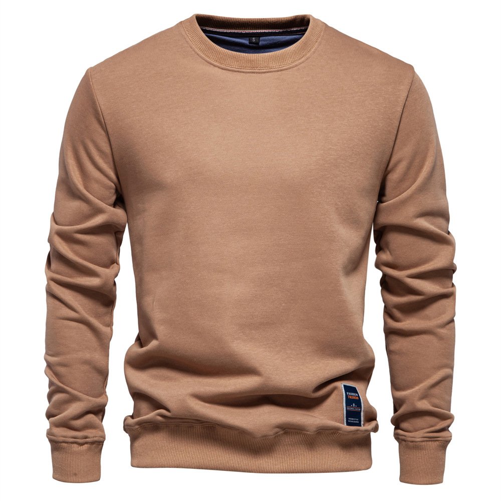 New style European size sweatshirt Street loose round neck solid color leisure sports men's hoodies & sweatshirts