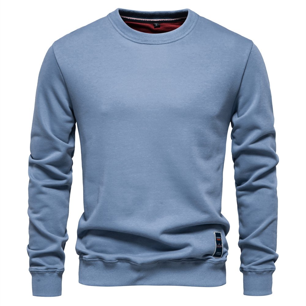New style European size sweatshirt Street loose round neck solid color leisure sports men's hoodies & sweatshirts