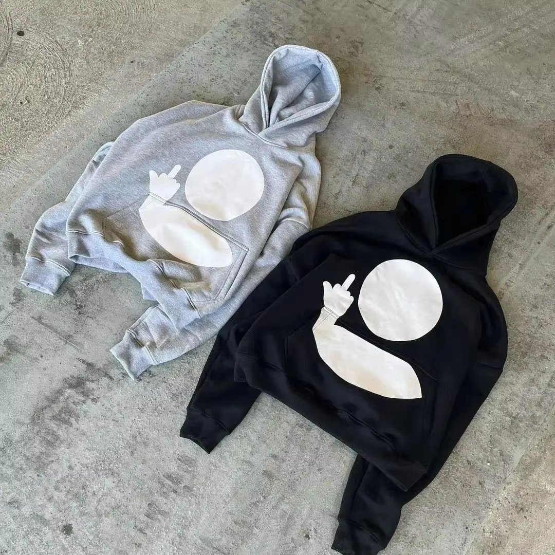 OEM Custom Logo 100% Cotton Heavyweight Y2k Box Hoodies Unisex Cropped Screen Print Men's Hoodie