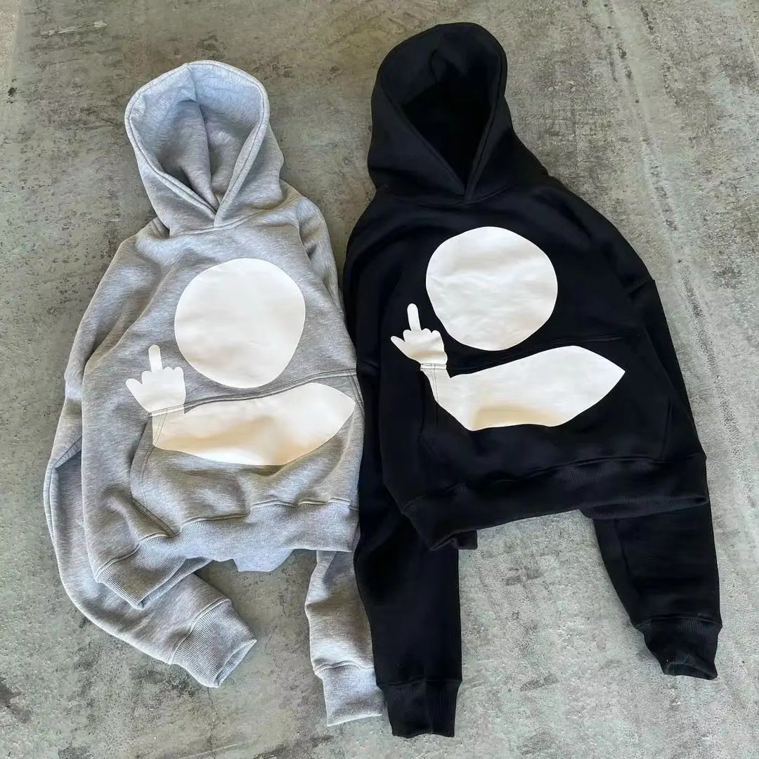 OEM Custom Logo 100% Cotton Heavyweight Y2k Box Hoodies Unisex Cropped Screen Print Men's Hoodie