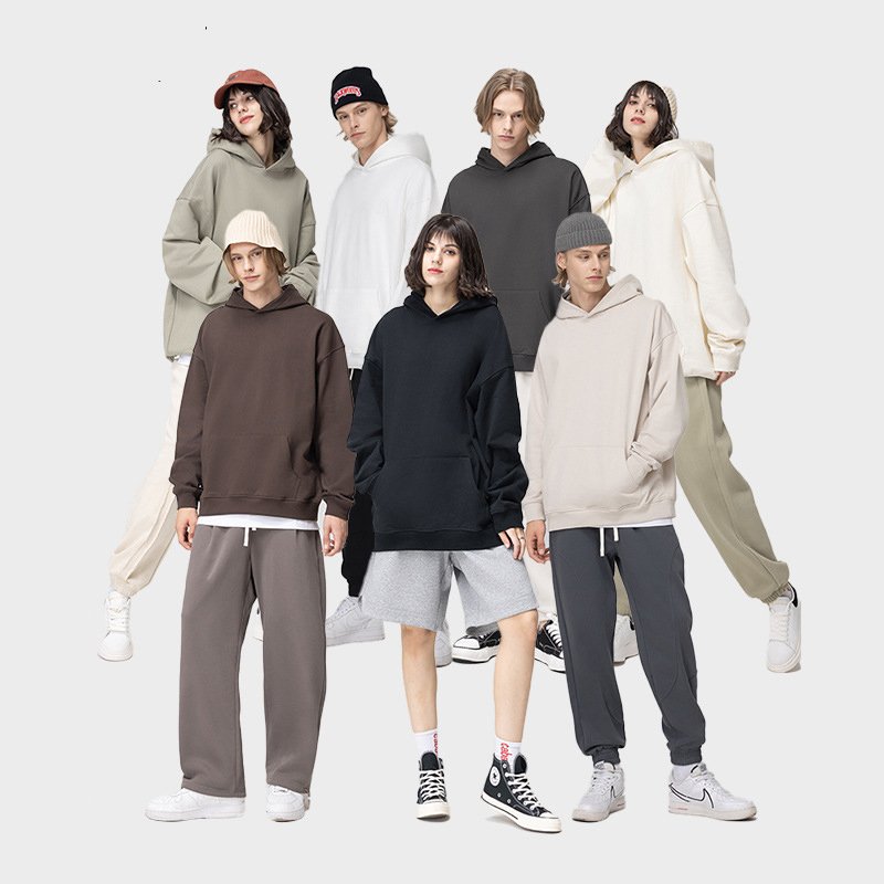 H5133 380g Top Quality Cotton+Polyester 8 Color Unisex Oversized Hoodies Plus Size Men's Hoodies