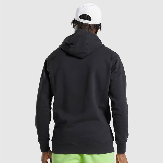 High Quality Black Luxury Blank Full Zip Hoodie Puff Print Streetwear Custom No String Drop Shoulder Pullover Plain Men Hoodie