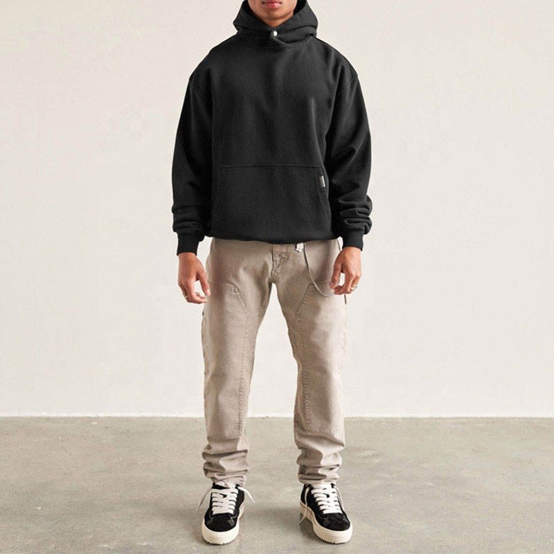 2023 Heavyweight Hoodie Streetwear Custom 100% Cotton Drop Shoulder Plain French Terry Thick Blank Oversized Hoodie For Men